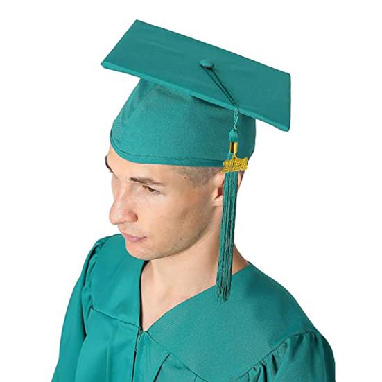 Выпускная шляпа унисекс для взрослых с кисточкой, сплошной цвет, 2024, выпускная шляпа бакалавра, праздничный декор для вечеринки
