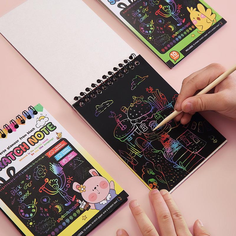 Kids' Colorful DIY Scratch Art Book for Creative Fun