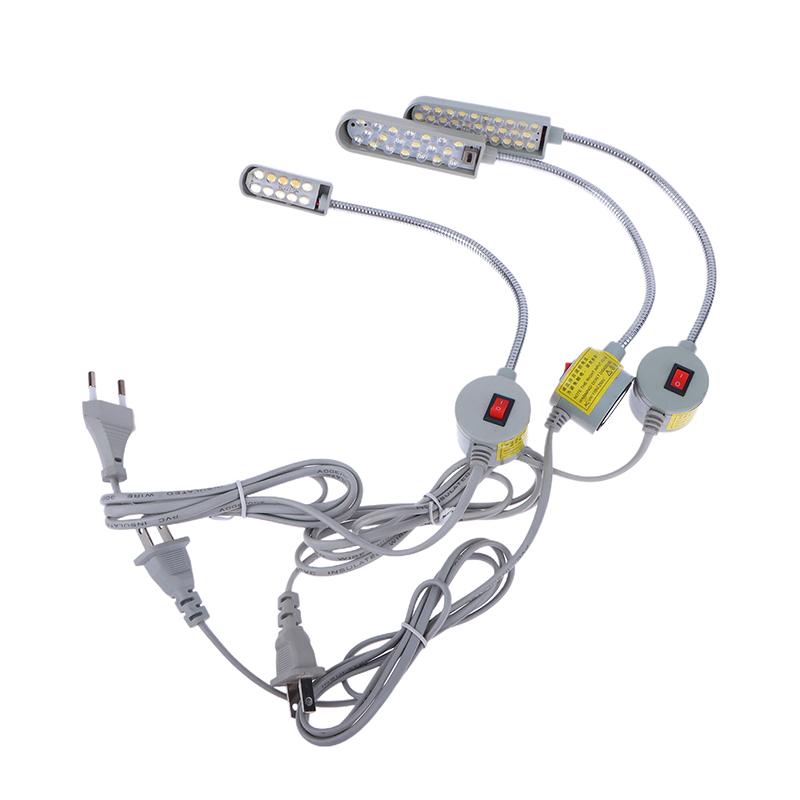 1Pc 10/20/30 Led Sewing Machine Lamp 360 Flexible Adjustable Gooseneck Work Lamp Industrial Lights With Base For Workbench