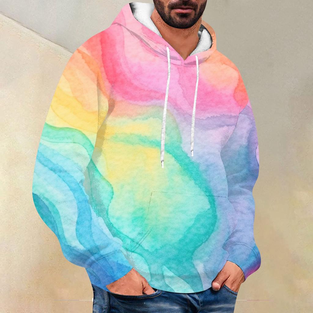 Men's Loose Printed Hooded Sweatshirt Men's Casual Fashion Sports Sweatshirt