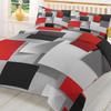 Geometric Red Black Gray Solid Abstract 3pcs Bedding Set For Double Bed Home Textile Duvet Cover Quilt Cover Pillowcase