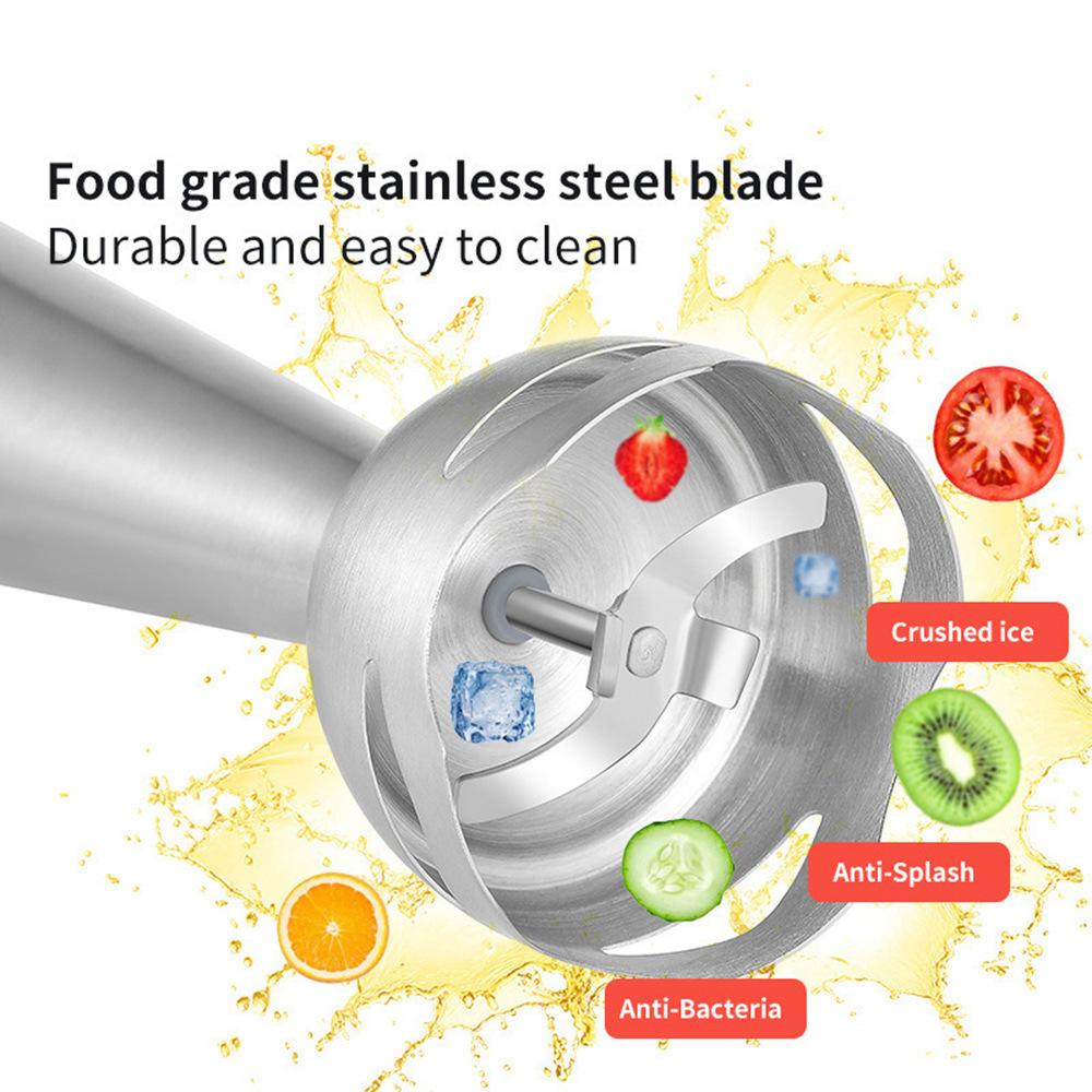 Ручной блендер, погружной ручной блендер мощностью 1200 Вт, ручной блендер из нержавеющей стали, ручной блендер 4-в-1 с яичным венчиком, стаканом и чашей-измельчителем