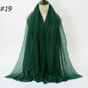 New Fashionable Women's Long Crinkled Cotton Linen Scarf with Tassel Edge - Solid Color Shawl