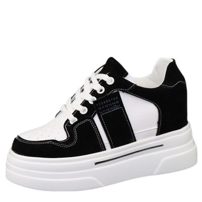 Мода 10 см Новые весенние белые туфли на толстой подошве Женские тонкие повседневные кроссовки с завышенной талией 2024 года Универсальная обувь на платформе