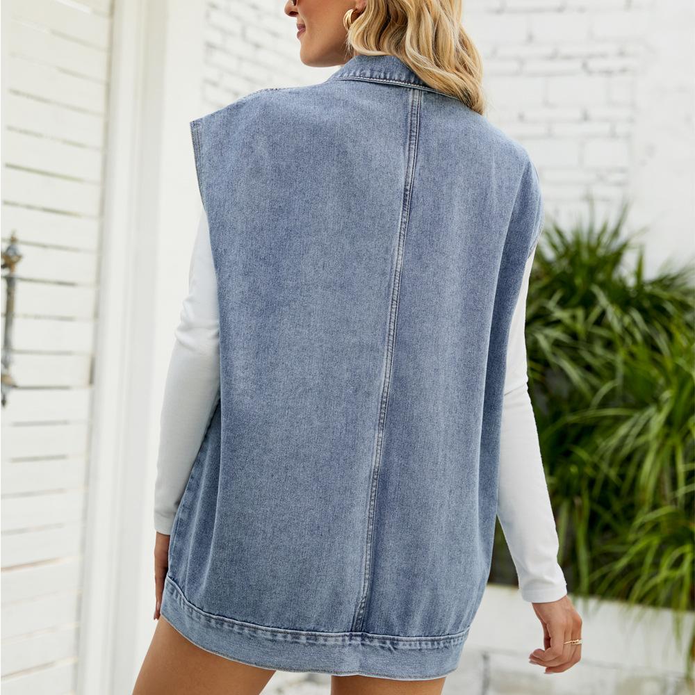 ZIMOXUAN Stylish and Comfortable Women's Summer Denim Vest