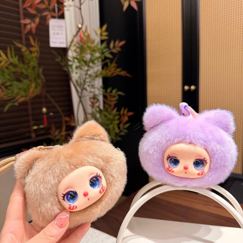 Cute Soft Plush Doll Keychain with Vinyl Face Lovely Bag Pendant Trendy Girly Backpack Charm for Party Favor Gifts