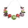 [J4223] - Designer Necklace 'Coloring' Green Brown