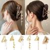 New Women Gold Geometric Butterfly Hair Claw Vintage Long Pendant Hair Clips Headband Hairpin Hair Crab Hair Accessories