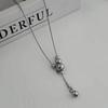 SHIXIN Minimalism Silver Color Tassel Long Chain Pendant Necklace for Women Charm Thin Clavicle Chains Party Jewelry Accessories