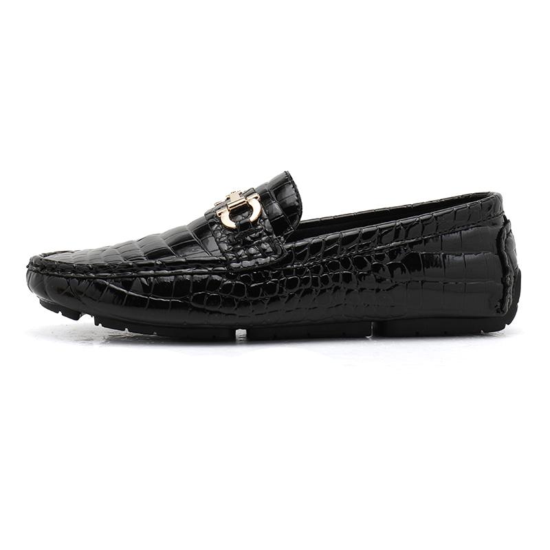 Hot Sale Loafers Fashion All-match Gentleman Shoes Crocodile Pattern Mens Slip On Walking Shoes Male Comfortable Casual Shoe