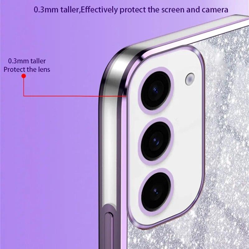 Модный блестящий чехол с градиентным покрытием для Samsung Galaxy S24 Plus S23 S22 Ultra S21 S20 FE A54 A34 A14 A15 A05S A53 A33, силиконовый чехол с блестящей задней крышкой