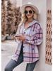 2024 New Autumn and Winter Fashion Simple Casual Hooded Plaid Shirt Loose and Comfortable Commuting Medium Length Women's Coat