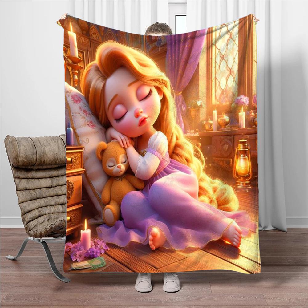 Cartoon Rapunzel Flannel Blanket Children Warm Soft Blanket for Sofa Bed Cover Blanket Suitable for Birthday Souvenir Gifts