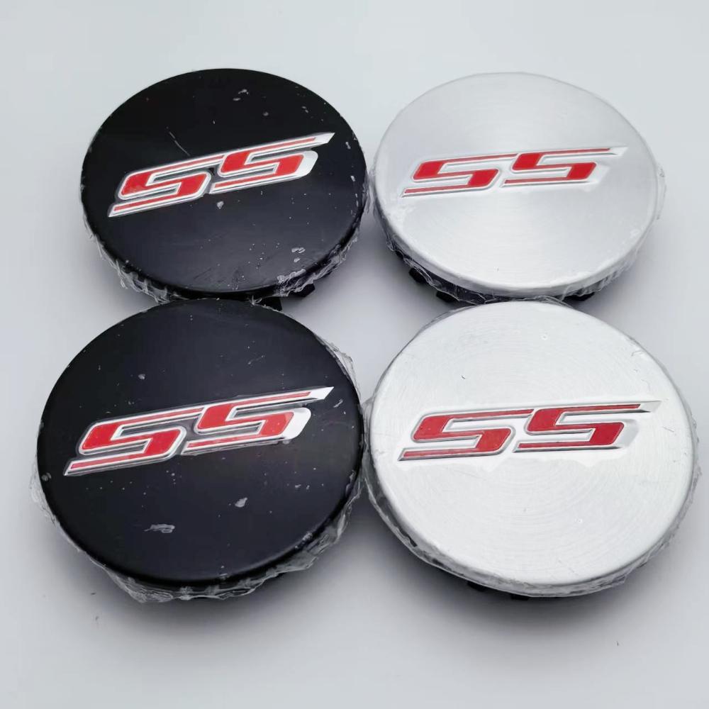 4pcs 65mm SS Logo Emblem Car Wheel Center Caps Wheels Hub Rim Hubcaps Cover Replace Styling Accessories for Chevrolet SS Camaro
