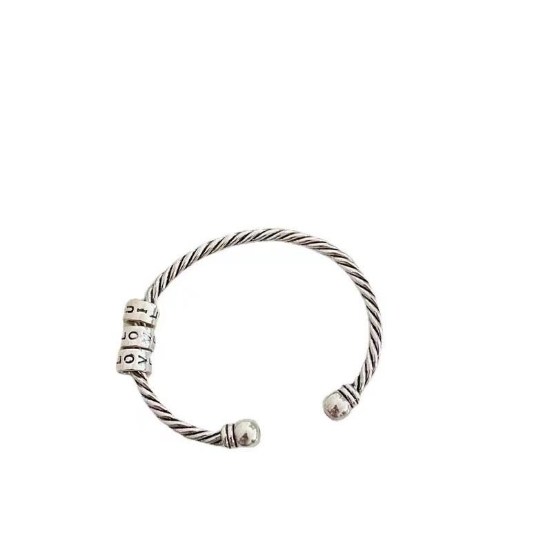 Copper Vintage Elegant Love Letter Bracelet For Women Stylish Design Geometric