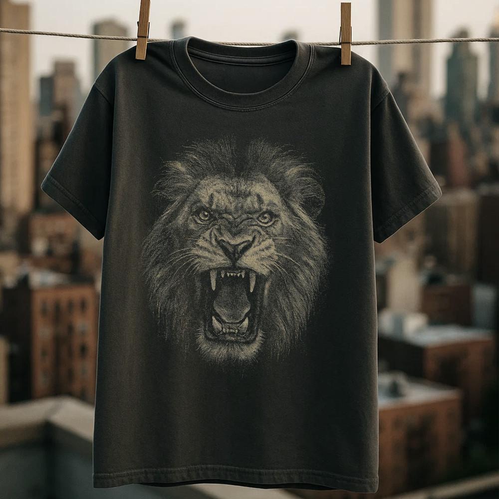 Majestic Lion TShirt | Roaring Animal Graphic Tee Unisex Wild Spirit Apparel Unisex T-Shirt