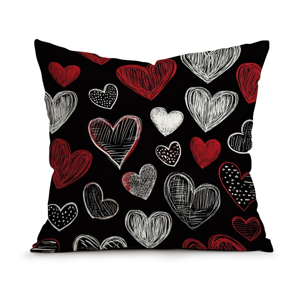 Valentine'S Day Graffiti Pillowcase Printed Polyester 40/45/50cm Throw Pillowcover Decorative Sofa Cushion Pillowslip Home Decor