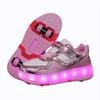 Children’s Two Wheels Luminous Glowing Sneakers Heels Light Roller Skate Shoes