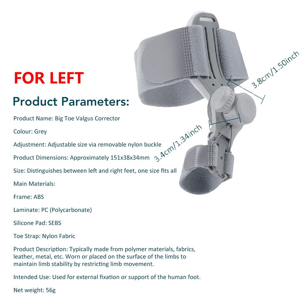 Корректор косточки большого пальца ноги Hallux Valgus Фиксатор стопы Регулятор угла Накостный выпрямитель большого пальца ноги Ортопедический ремешок Инструмент для педикюра