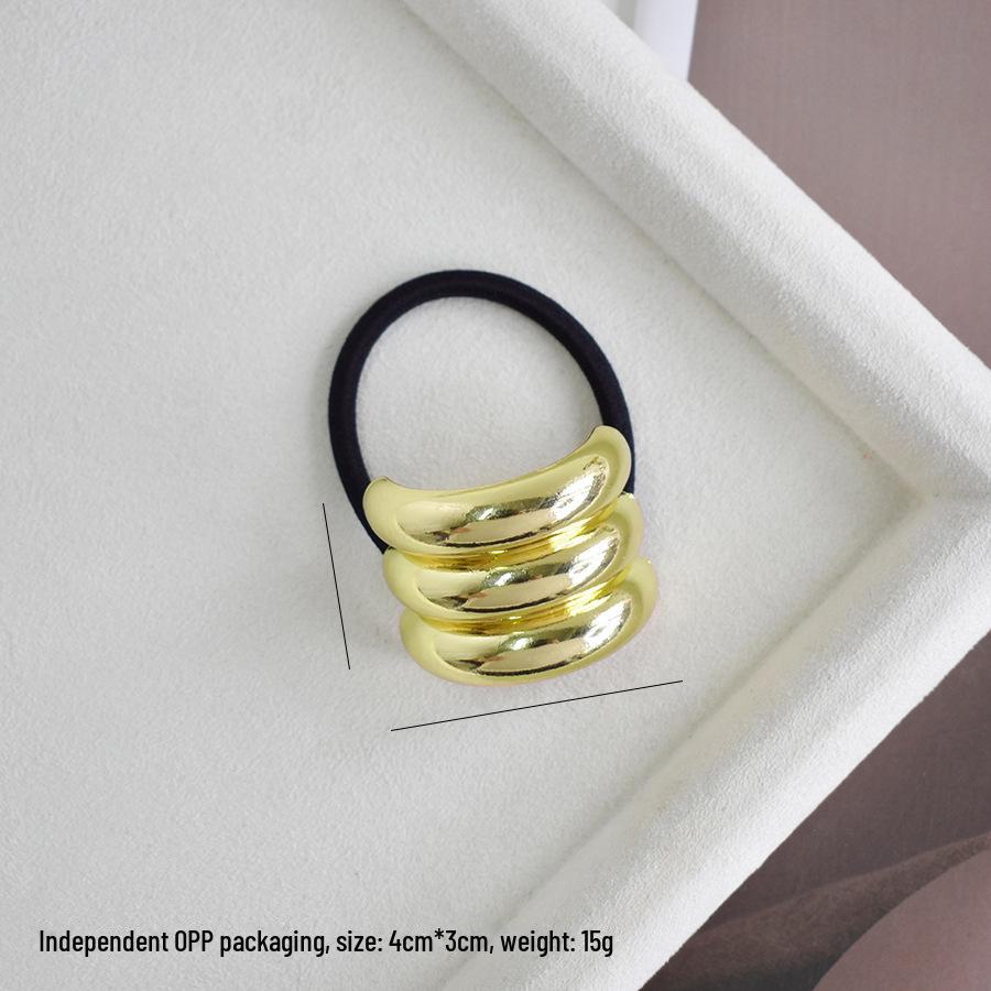 "U-Shaped Alloy Ponytail Headband: High-End, Cold Style, Seamless, Minimalist Hair Ring"
