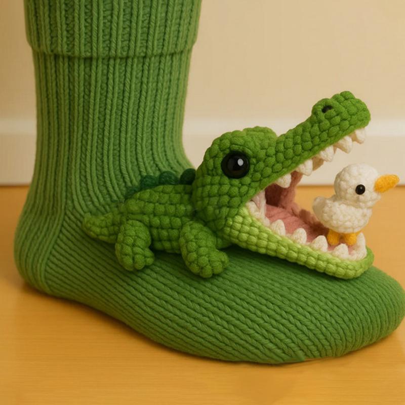 3D Вязаные Носки с Животными Осень Зима Женские Милые Мультяшные Напольные Теплые Носки Рождественские Забавные Носки