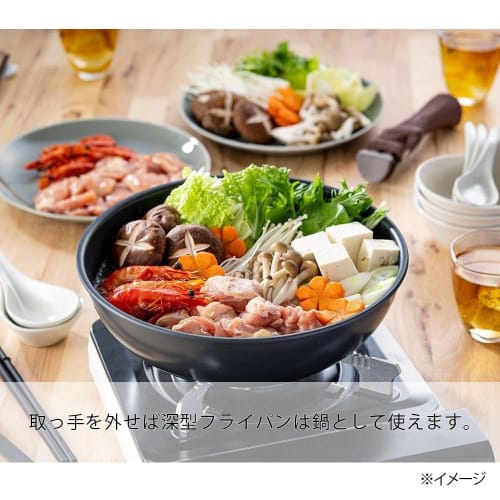 Сковорода CAINZ, пригодная для мытья в посудомоечной машине, со съемной ручкой, 26 см, глубокая, подходит для индукционных/газовых плит, фторопластовое покрытие, антипригарное, Teflon Platinum Plus