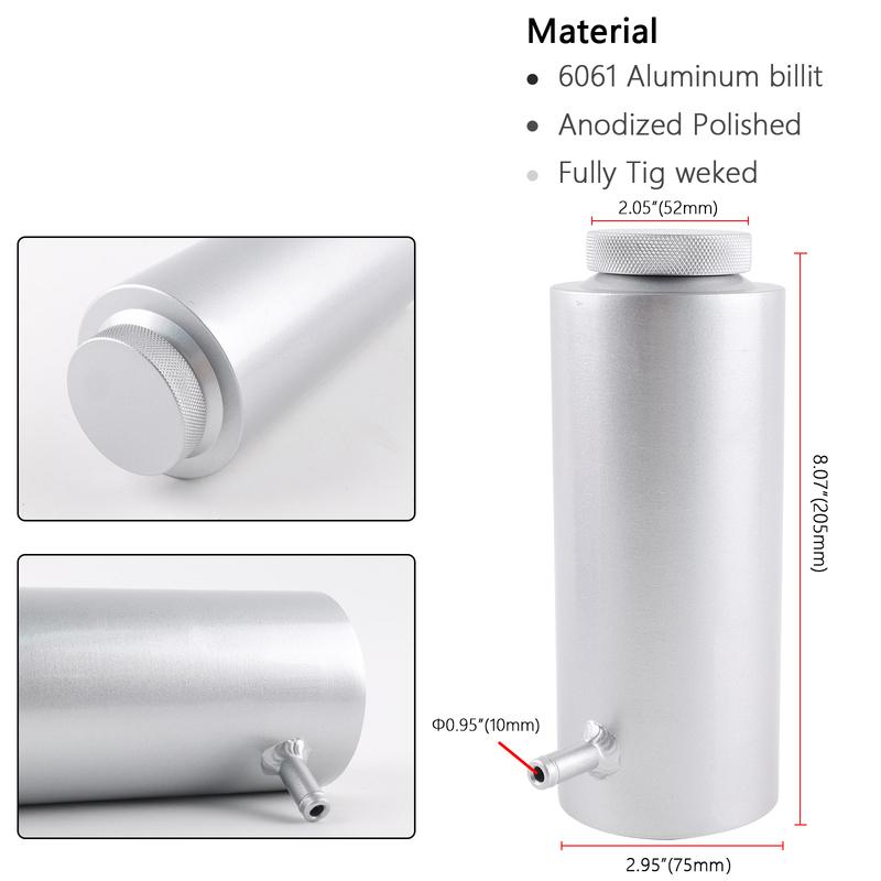 800ml Aluminum Car Styling Radiator Coolant Tank Coolant Expansion Tank Cooling Catch Bottle Overflow Reservoir