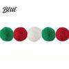 Hanging Festive Ornament 78.8 Inch Christmas Pom Garland, Red Green White 20/30 Pompom Wall Window Balls Garland Ornaments for Xmas Tree, Fireplace,