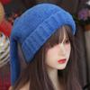 Knitted Rabbit Ear Hats Solid Color Plush Skull Cap Lovely Women Beanie Hat  Girl
