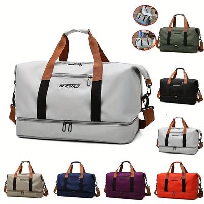 Спортивная спортивная сумка Нейлоновая дорожная сумка большой вместимости с отделением для влажной и сухой одежды Повседневная ручная кладь на плече и через плечо для мужчин и женщин