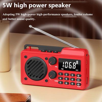 Мини Полнодиапазонный Радиоприемник Портативный FM AM SW DSP Радио Приемник Таймер Отключения Bluetooth Динамик TF USB Музыкальный Плеер 64-108 МГц 9K/10K