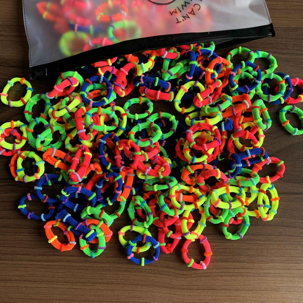 YANRONG 50PCS/Pack Girl Colorful Scrunchie Hair Accessoires Elastic Hair Ties Ponytail Holder Hair Band Headbands Fashion Headwear