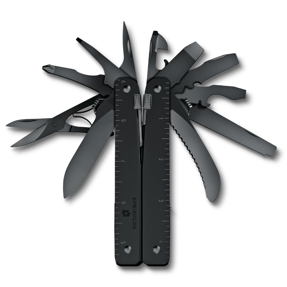 VICTORINOX Swiss Tool MXBS Black with Nylon Case Swiss Army Knife Multifunctional Knife Pliers Swiss Made Multitool with 26 Functions with Lock []