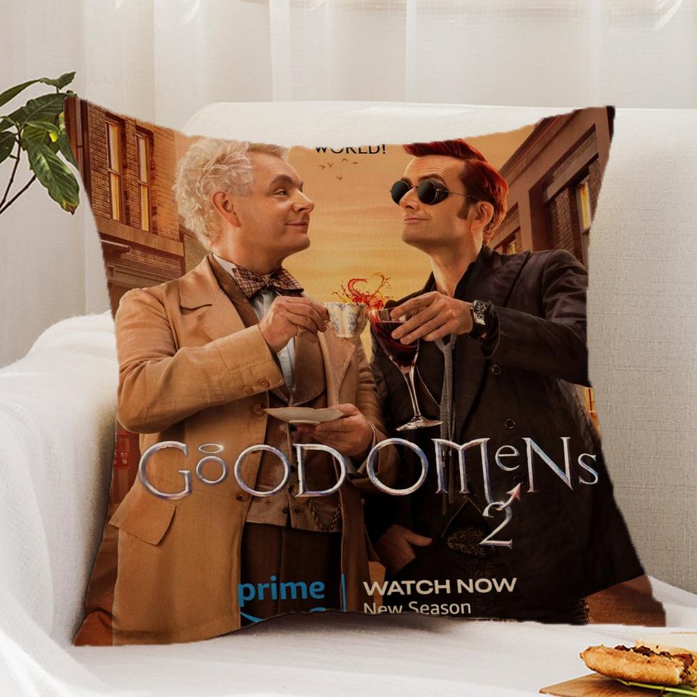 ТВ G-Good O-Omens Наволочка Премиум Комфорт Двусторонняя Наволочка для Подушки - Двусторонний Дизайн для Дома и Автомобиля