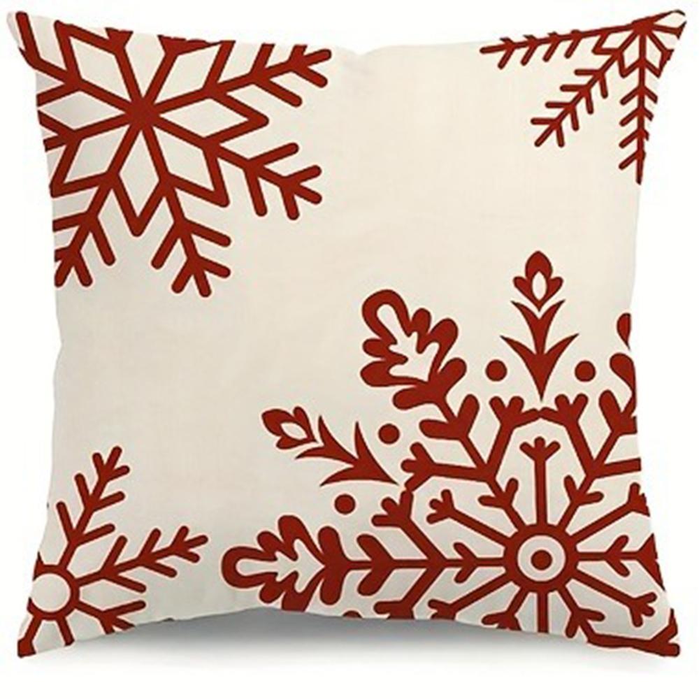 Christmas Decoration Pillowcase Red Snowflake Christmas Tree Pillow Cover Living Room Sofa Cushion Cover Room Home Decoration
