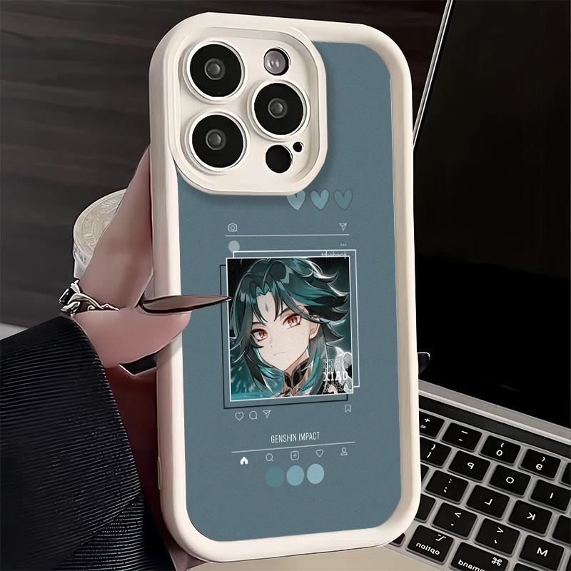 Чехол для телефона iPhone 17 Air 16E 15 16 Pro Max Genshin Impact Простой дизайн Чехол 14 Plus 13 12 Mini Мягкий силиконовый Fundas