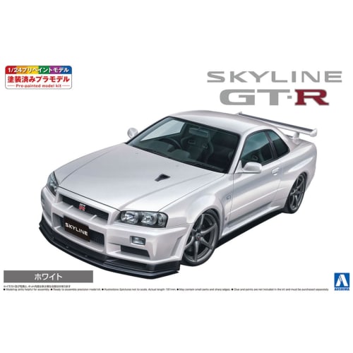 Aoshima Bunka Kyozai (AOSHIMA) 1/24 Pre-painted Model Series Nissan BNR34 Skyline GT-R VEspec II 2000 White Plastic Model 03-B