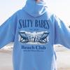 Salty Babes Beach Club Hoodie Ocean Coastal Vibe Beach Party Social Club Apparel Gift for Beach Lovers Hot Girl Summer Coconut Girls Trip