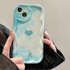 Ins for Apple 15promax Mobile Phone Case New Model for IPhone14 Blue Smudged Love 16pro Advanced 12