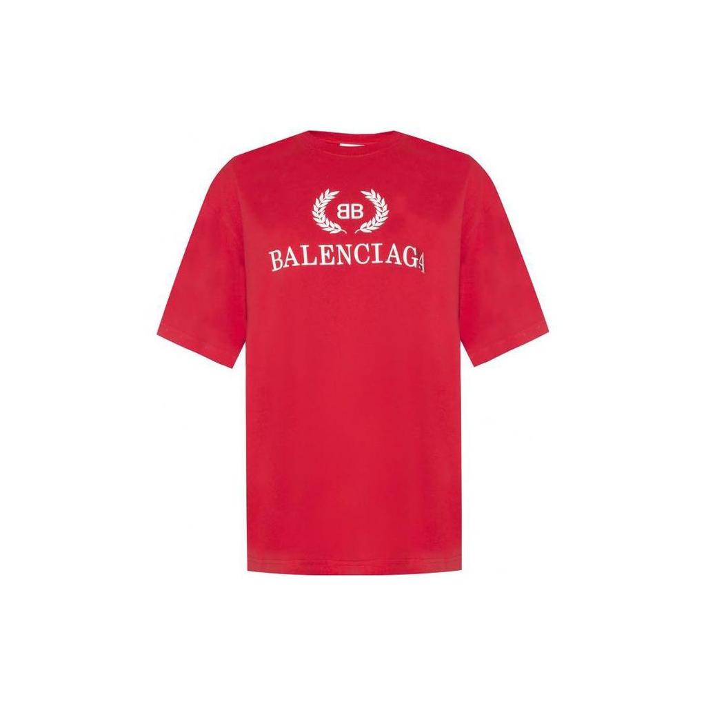 Balenciaga T-Shirts Men's Red Crew Neck Moderate Straight Fit 544271TCV256400