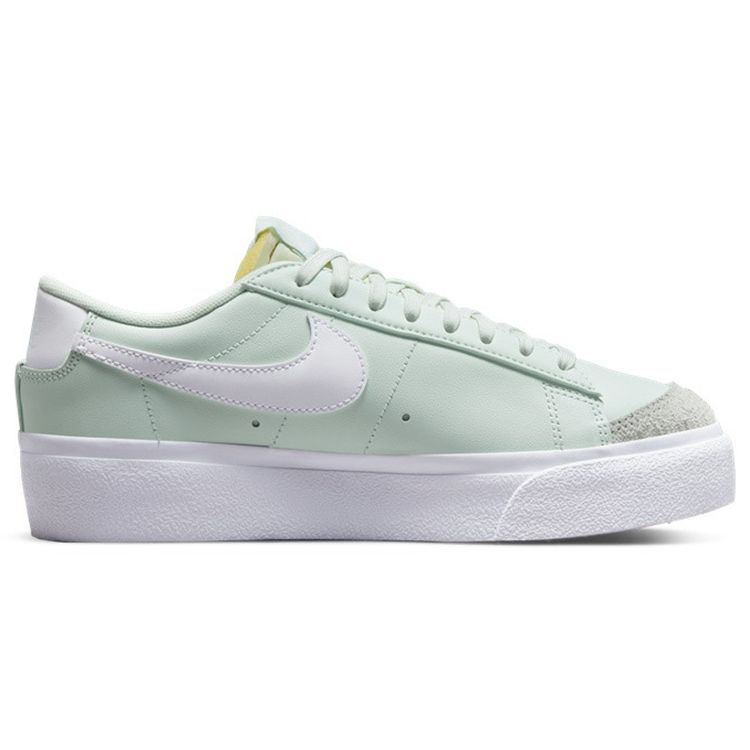 Nike Женские кроссовки Blazer Low на платформе Barely Green White Team Orange DJ0292-300