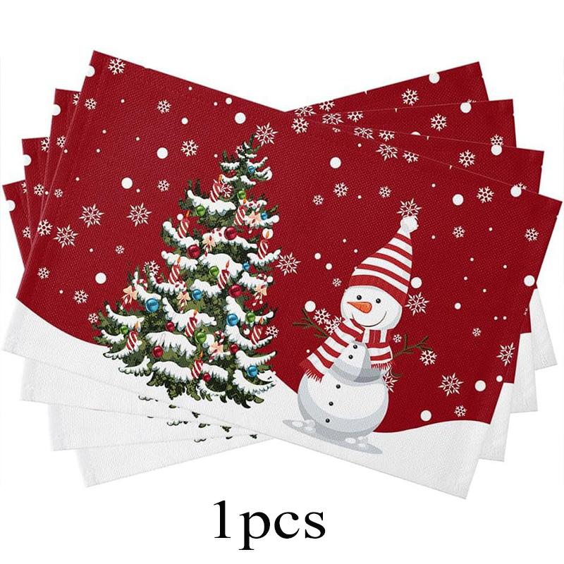 Рождественская елка Буффало Клетка Подставки под тарелки Набор из 5 Рождественские подставки под тарелки Подставки для обеденного стола Кухонный стол Вечеринка Домашнее украшение