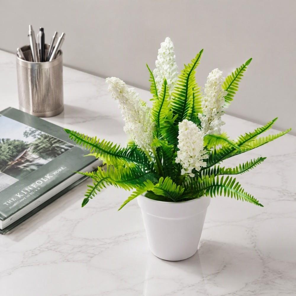 Plastic Artificial Lavender Bonsai Multicolor Artificial Plant Simulation Fern Leaves  Office Hotel