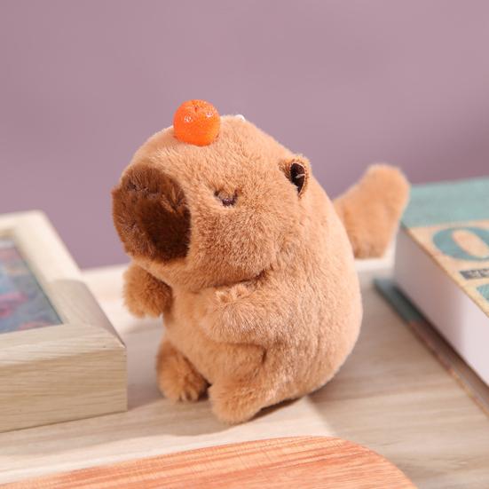 Cartoon Capybara Plush Doll Toy Soft Cotton Stuffed Animal Doll Plushies Hanging Ornament Super Wagging Tail/Blowing Bubbles Capybara Plush