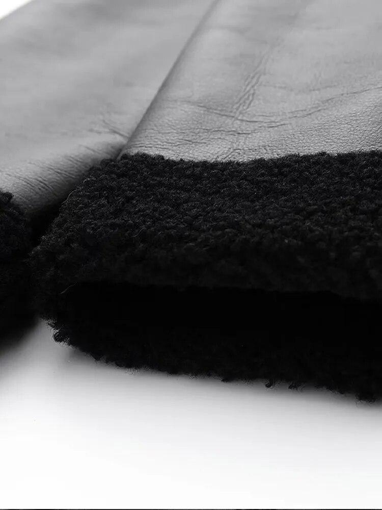 Женская куртка из искусственной кожи со встроенным карманом, женское мото пальто, осеннее толстое теплое флисовое однобортное женское пальто