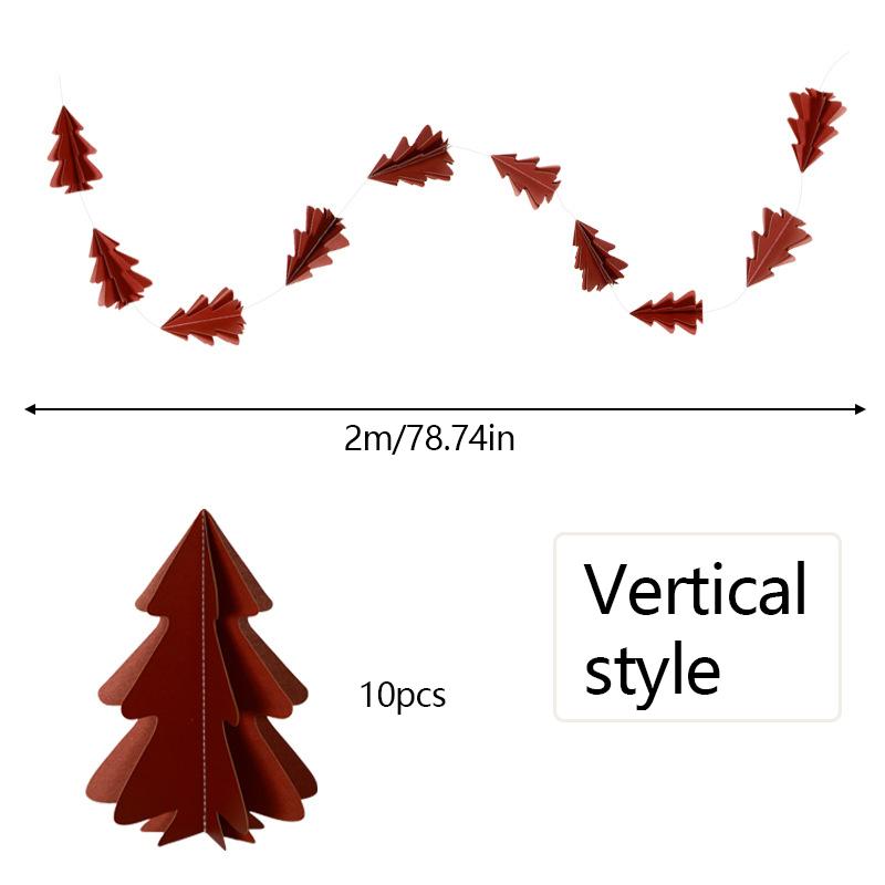 Зеленый цветочный венок в форме дерева Рождественская бумажная гирлянда Подвесная бумажная веревка Подвеска на рождественскую елку