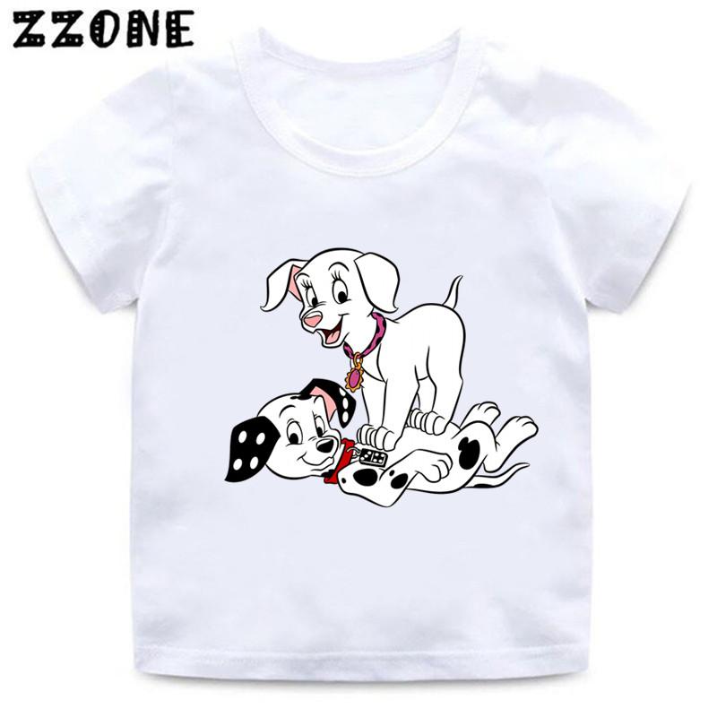 101 Dalmatians Little Spotted Dogs Funny Kids T-Shirts Cartoon Girls Clothes Baby Boys Short Sleeve T Shirt O-Neck Children Tops