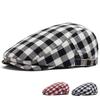 НОВЫЕ Модные Клетчатые Хлопковые Кепки Газетчика, художественная молодежная дышащая беретка, Повседневная шляпа Бойнас Гэтсби, Летняя защита от солнца, Шляпа для гольфа