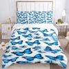 3pcs Blue Butterflies print bedding quilt cover, soft and comfortable quilt cover suitable for bedroom and guest room194