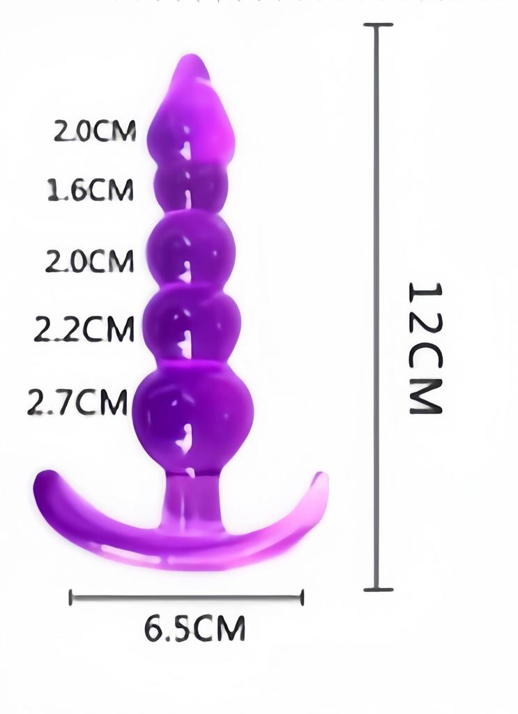 Anal Development Set for Beginners Vibe Anal Plug Anal Unisex Expansion Training Adult Goods [Popular] 6-piece [Anal + + Beads] (Purple)